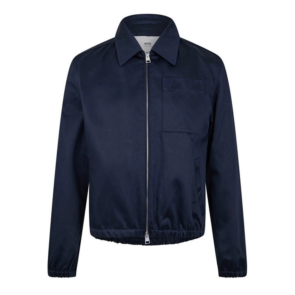 AMI Paris Ami De Coeur Harrington Jacket - Blue